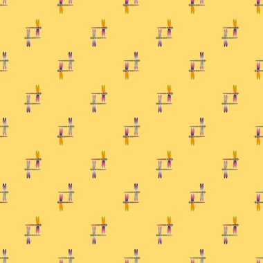 Dekoratif renkli seamless modeli ile şirin yusufçuk