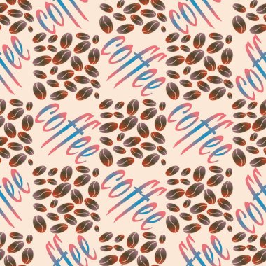 kahve çekirdekleri seamless modeli, vektör arka plan