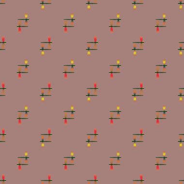 Dekoratif renkli seamless modeli ile şirin yusufçuk