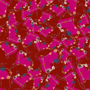 Soyut kalp doodle arka plan için seamless modeli. 