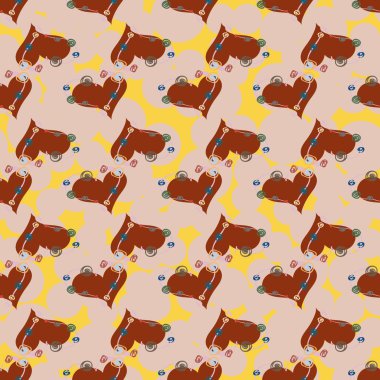 Soyut kalp doodle arka plan için seamless modeli. 