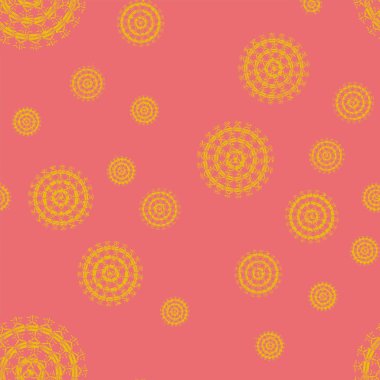 Basit renkli soyut mandala. Basit şekiller oluşan parlak dairesel süsleme. 