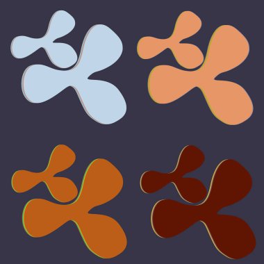 Su sıçramalarına ve parlak renkli boya arka plan üzerinde izole BLOB'lar vektör.