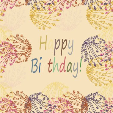 Çiçek desenli harflerle kutlu olsun çok renkli el çekilmiş