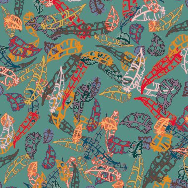 Memphis tarzı zemin ağaç yaprakları 