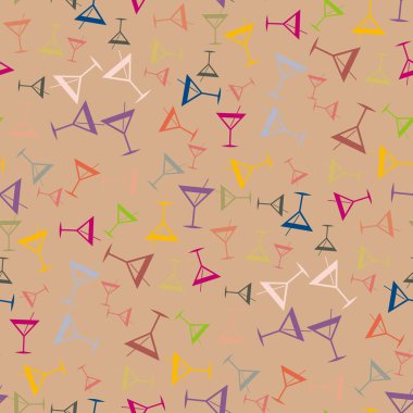 Tropik kokteyller desen, renkli kesintisiz vektör çizim