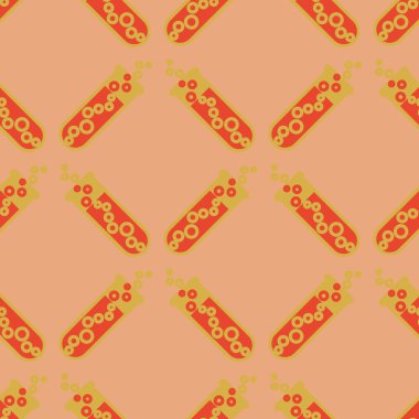 Kimya test tüpleri parlak arka plan üzerinde. Seamless modeli.