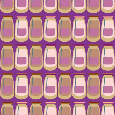 Kavanoz ile rustik ev konserve yeni dikişsiz desen arka planı için.