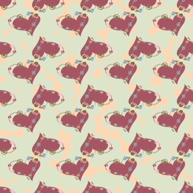 Soyut kalp doodle arka plan için seamless modeli. 