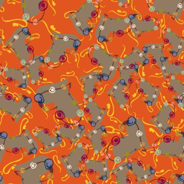 Soyut kalp doodle arka plan için seamless modeli. 