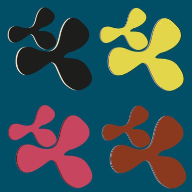 Su sıçramalarına ve parlak renkli boya arka plan üzerinde izole BLOB'lar vektör.