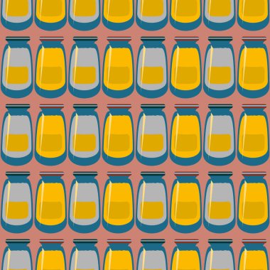 Kavanoz ile rustik ev konserve yeni dikişsiz desen arka planı için.