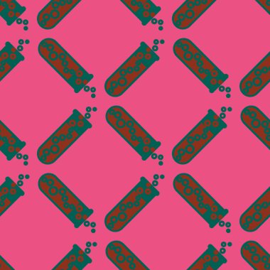 Kimya test tüpleri parlak arka plan üzerinde. Seamless modeli.