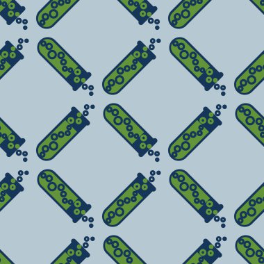 Kimya test tüpleri parlak arka plan üzerinde. Seamless modeli.