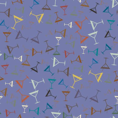 Tropik kokteyller desen, renkli kesintisiz vektör çizim