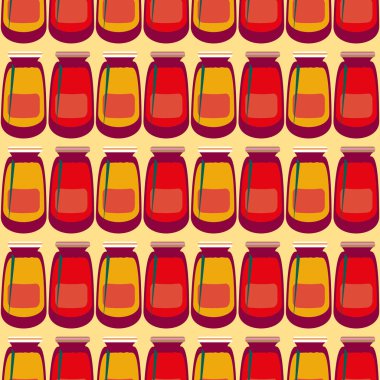 Kavanoz ile rustik ev konserve yeni dikişsiz desen arka planı için.