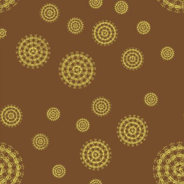 Basit renkli soyut mandala. Basit şekiller oluşan parlak dairesel süsleme. 