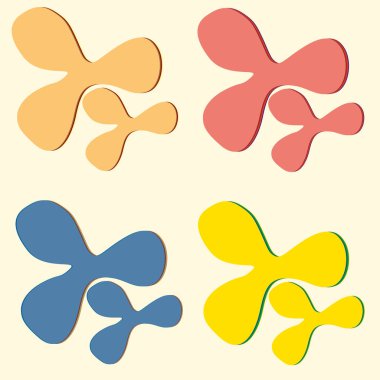 Su sıçramalarına ve parlak renkli boya arka plan üzerinde izole BLOB'lar vektör.