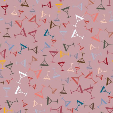 Tropik kokteyller desen, renkli kesintisiz vektör çizim