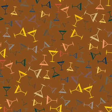 Tropik kokteyller desen, renkli kesintisiz vektör çizim
