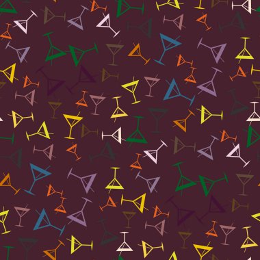 Tropik kokteyller desen, renkli kesintisiz vektör çizim