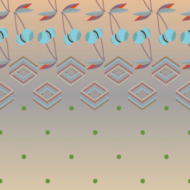 Şirin kiraz seamless modeli. Vektör çizim.