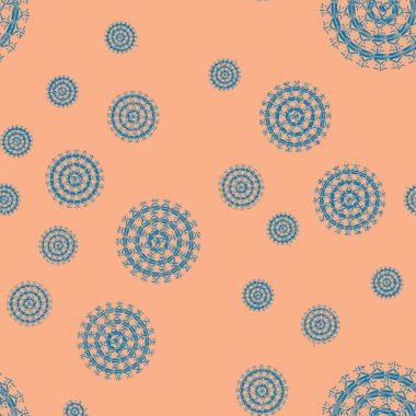 Sorunsuz soyut mandala desen. Basit şekiller oluşan süsleme. 