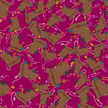 Soyut kalp doodle arka plan için seamless modeli. 