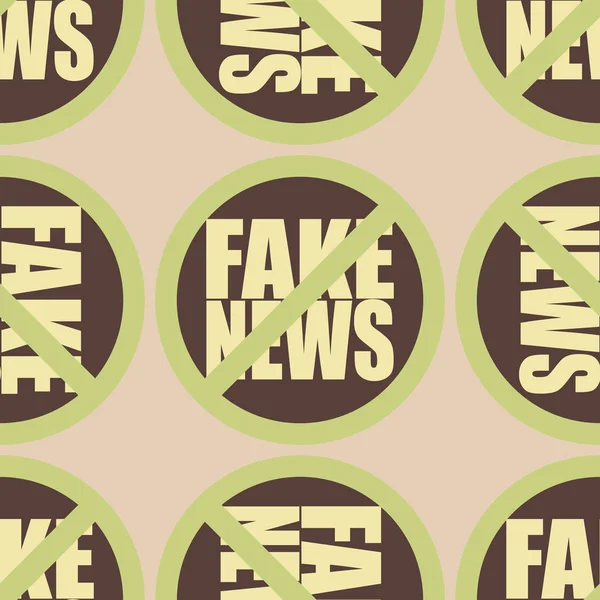 Modello Concettuale Senza Cuciture Con Logo Fake News Problemi Globali — Vettoriale Stock