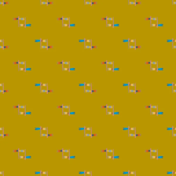 Decoratieve Gekleurde Naadloze Patroon Met Schattige Libellen — Stockvector