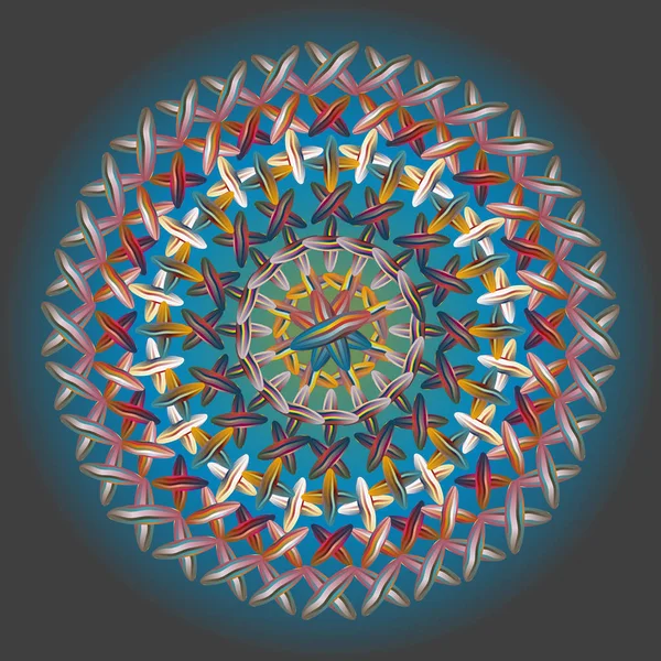 简单多彩的抽象曼陀罗 由简单形状组成的明亮的圆形装饰 — 图库矢量图片