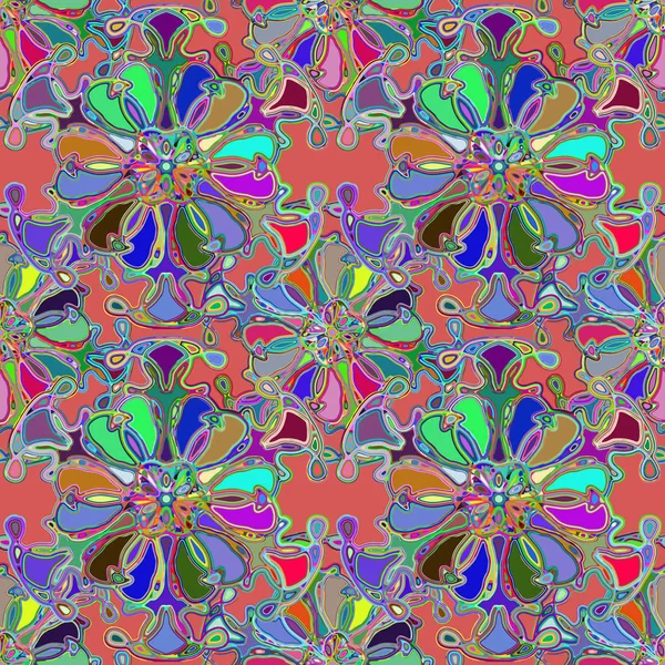 Caleidoscopio Abstracto Patrón Inconsútil Colorido Para Fondo — Vector de stock