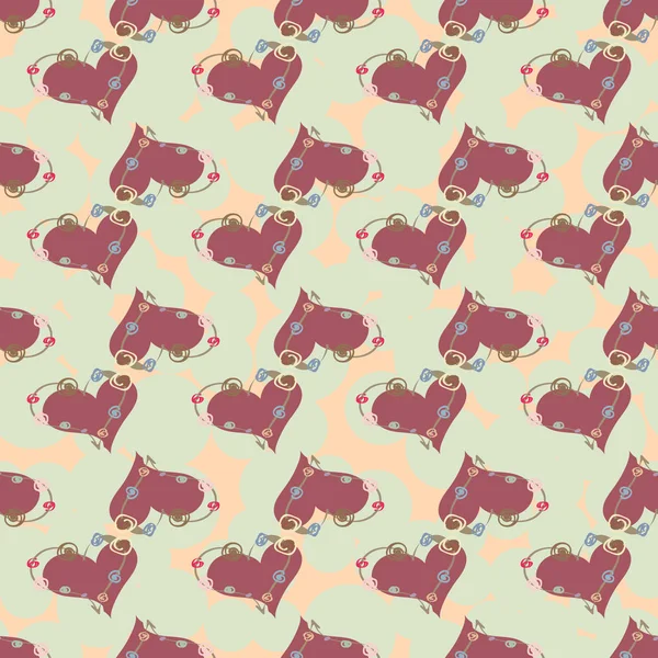 Soyut kalp doodle arka plan için seamless modeli. 