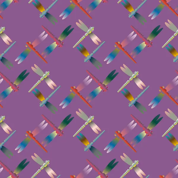 Dekoratif renkli seamless modeli ile şirin yusufçuk