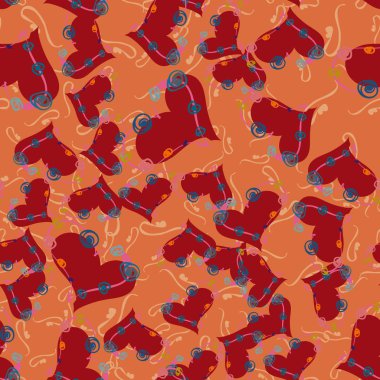 Soyut kalp doodle arka plan için seamless modeli. 