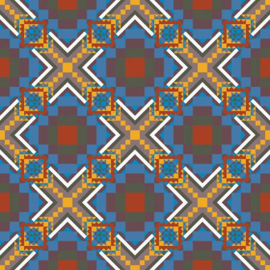 Geometrik etnik desen sorunsuz tasarım arka plan veya duvar kağıdı için