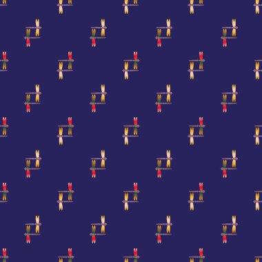 Dekoratif renkli seamless modeli ile şirin yusufçuk