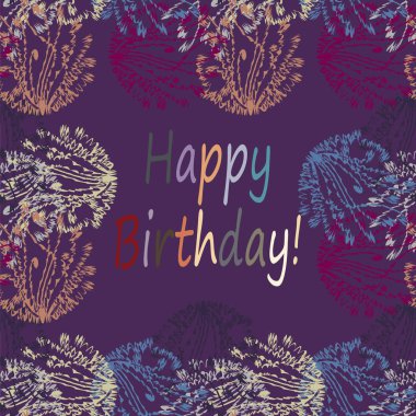 Çiçek desenli harflerle kutlu olsun çok renkli el çekilmiş