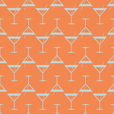 Tropik kokteyller desen, renkli kesintisiz vektör çizim