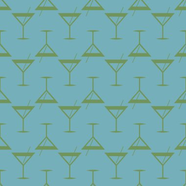 Tropik kokteyller desen, renkli kesintisiz vektör çizim