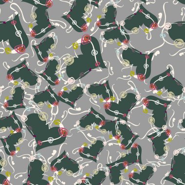 Soyut kalp doodle arka plan için seamless modeli. 