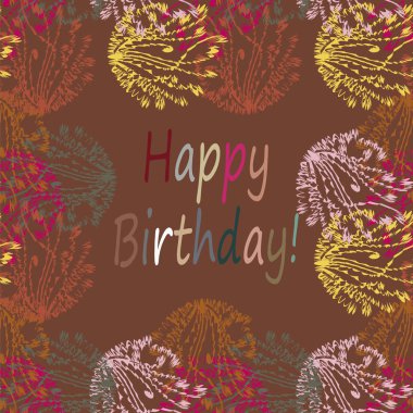 Çiçek desenli harflerle kutlu olsun çok renkli el çekilmiş