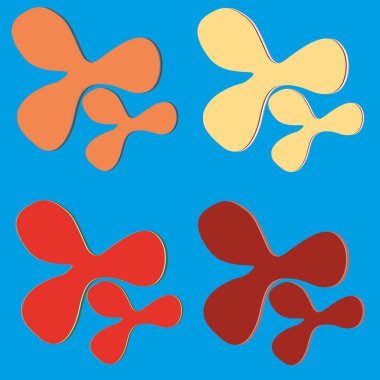 Su sıçramalarına ve parlak renkli boya arka plan üzerinde izole BLOB'lar vektör.