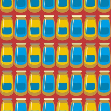 Kavanoz ile rustik ev konserve yeni dikişsiz desen arka planı için.