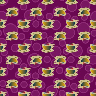 Bardak kahve veya çay arka plan seamless modeli üzerinde noktalı.