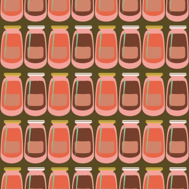 Kavanoz ile rustik ev konserve yeni dikişsiz desen arka planı için.