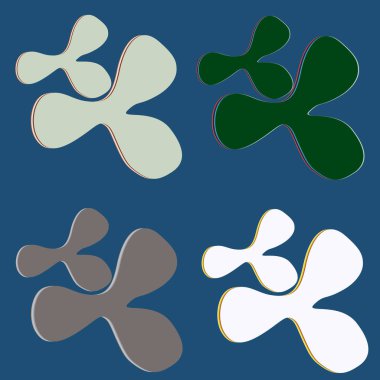 Su sıçramalarına ve parlak renkli boya arka plan üzerinde izole BLOB'lar vektör.