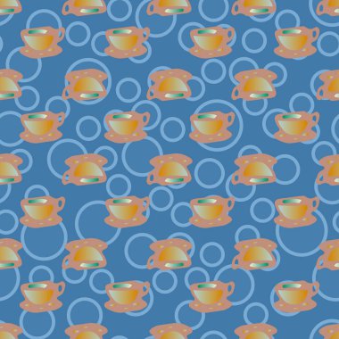 Bardak kahve veya çay arka plan seamless modeli üzerinde noktalı.