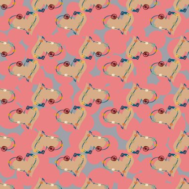 Soyut kalp doodle arka plan için seamless modeli. 