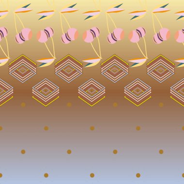 Şirin kiraz seamless modeli. Vektör çizim.